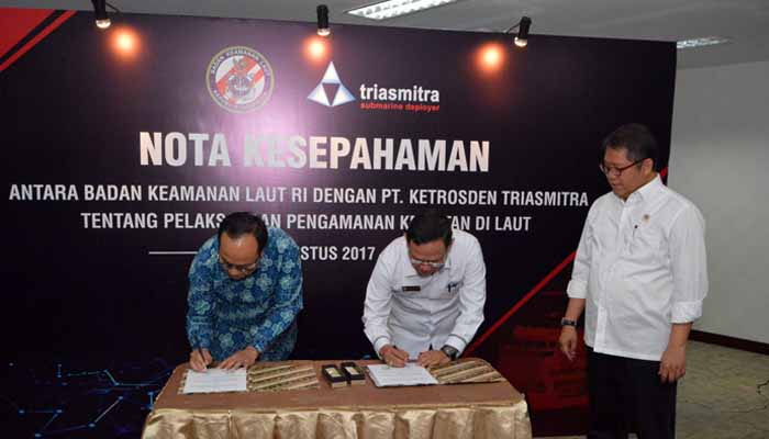 Menkominfo Saksikan Penandatanganan Nota Kesepahaman Bakamla – Triasmitra